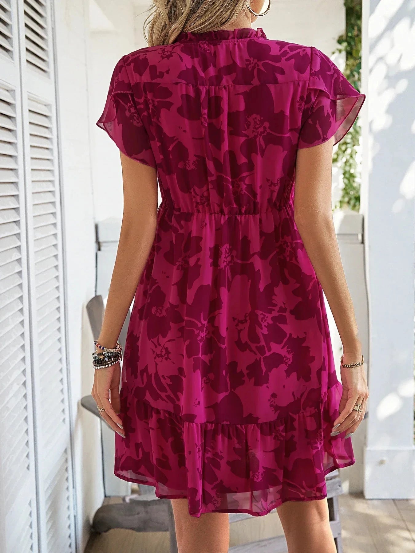 Short sleeved V-neck Mid length Dress Slim Fit Leisure Beach Dress The Clothing Company Sydney