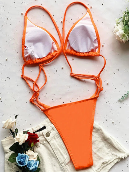 Extreme Mini Micro String Women Swimwear One Piece Swimsuit Female Cross Backless Monokini High Cut Bathing Suit The Clothing Company Sydney