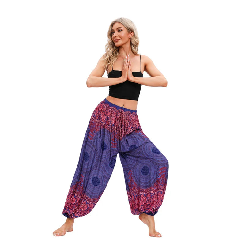 Boho Yoga Pants Women Hippie Harem Printed Dye High Waist Beach Wear The Clothing Company Sydney