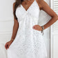 Womens Mini Sleeveless V Neck White Evening Party Hollow-Out Backless Lace Y2k Dress