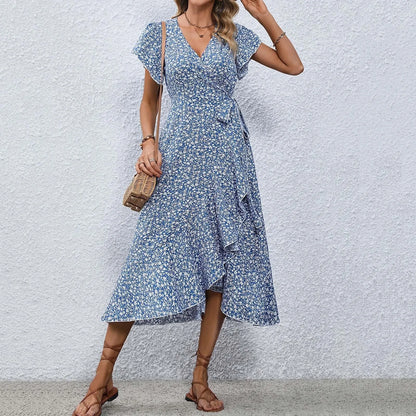 Women's Split Midi Floral Wrap Dress - The Clothing Company Sydney