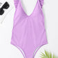 High Cut Ruffled Female Swimwear One Piece Swimsuit Women Backless Monokini Bather Bathing suit Swim Bodysuit The Clothing Company Sydney