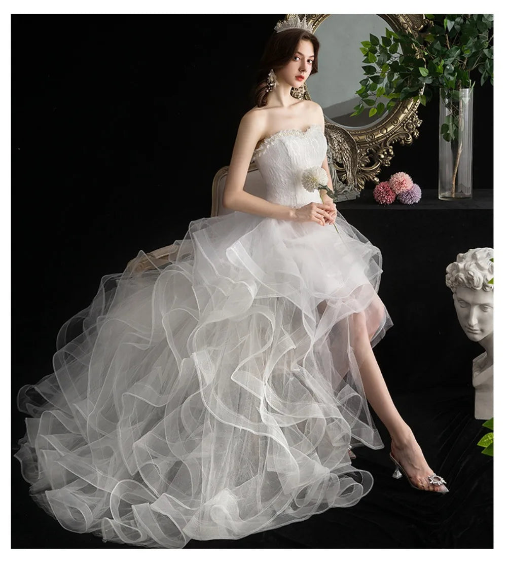 Long Back Light Wedding Dress Princess Fluffy Trailing Cake Skirt  Wedding Dress The Clothing Company Sydney