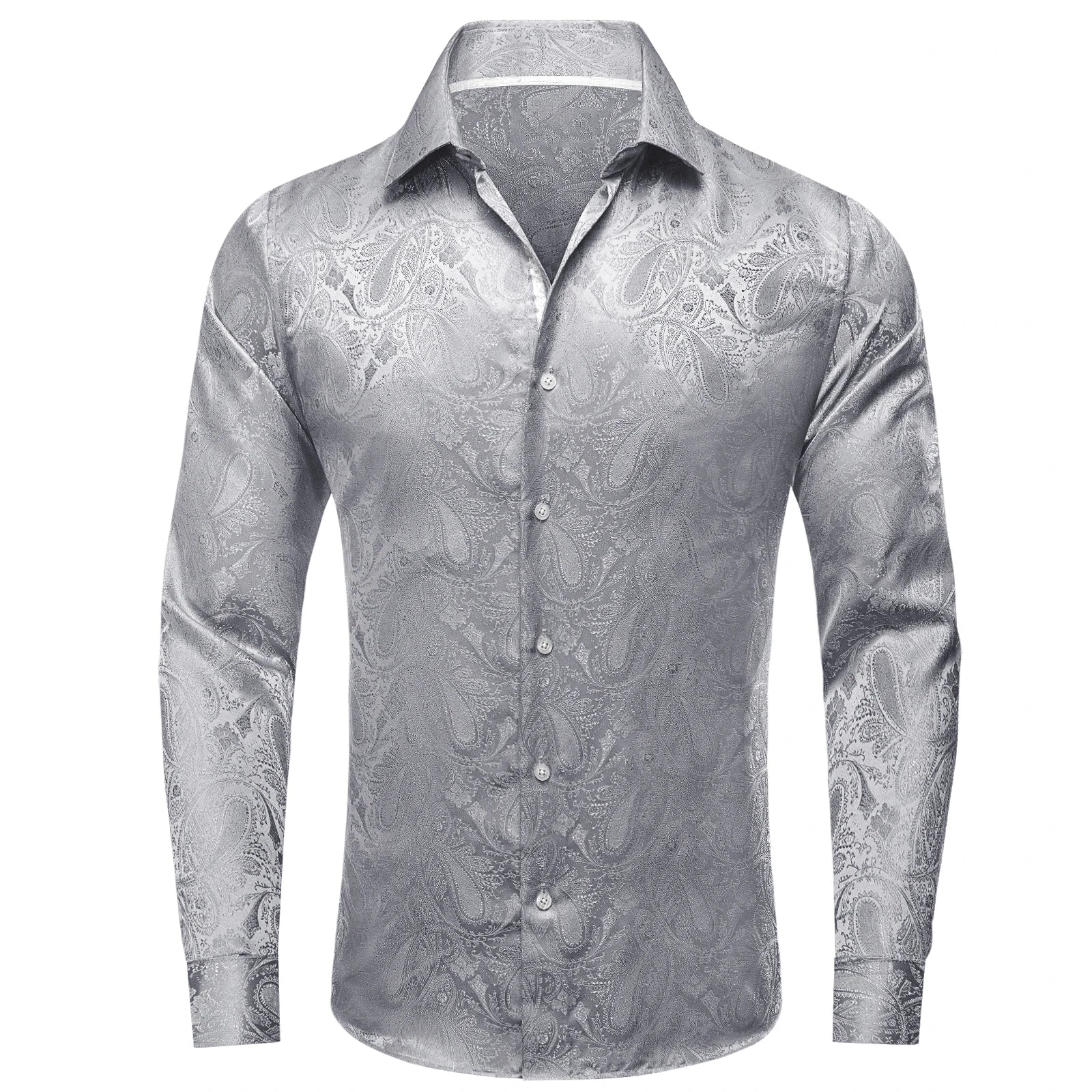 Men's Paisley Teal Blue Pink Grey Shirts Long Sleeve Dress Shirt Blouse for Male Wedding Party Banquet Office Dress Shirt The Clothing Company Sydney
