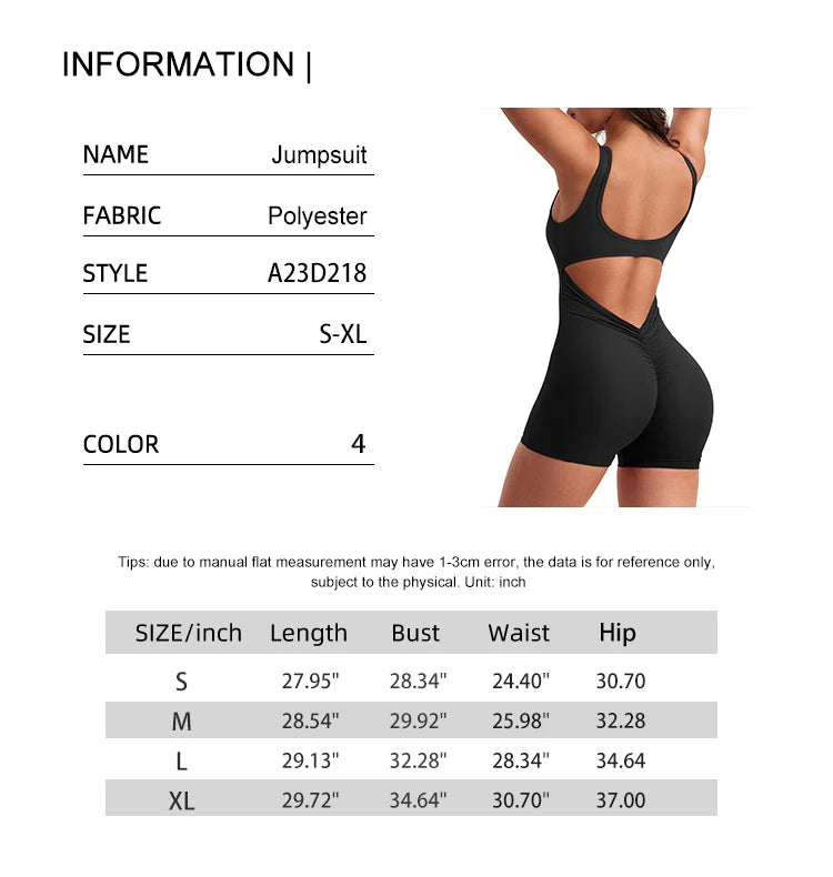 Summer Playsuit Women's Yoga Sleeveless One Piece Sports Shorts Fitness Jumpsuit Activewear