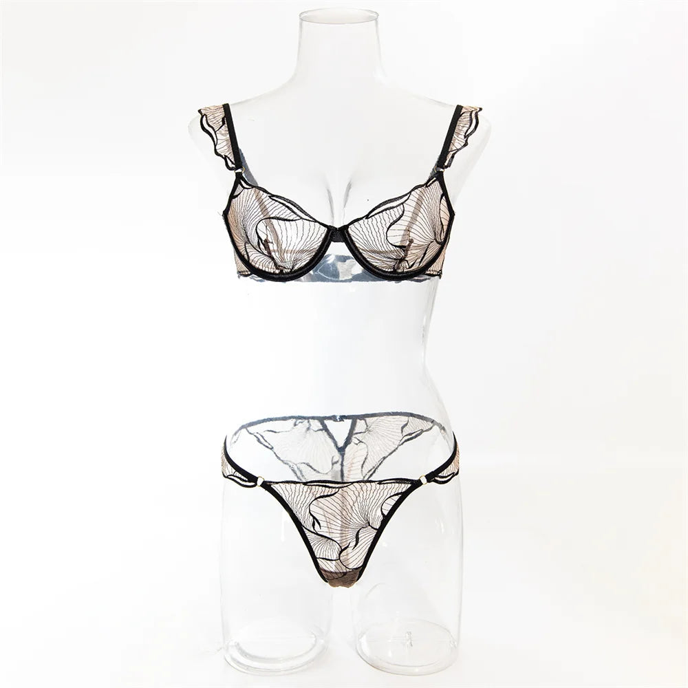 2 Piece Transparent Bras Sets Fancy Mesh See Through Bras And Thongs Suit Sensual Lingerie Set The Clothing Company Sydney