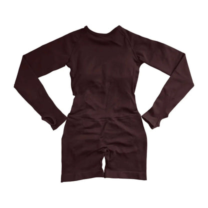 One Piece Active Long Sleeve Jumpsuit Women's Seamless Backless Yoga Gym Playsuit The Clothing Company Sydney