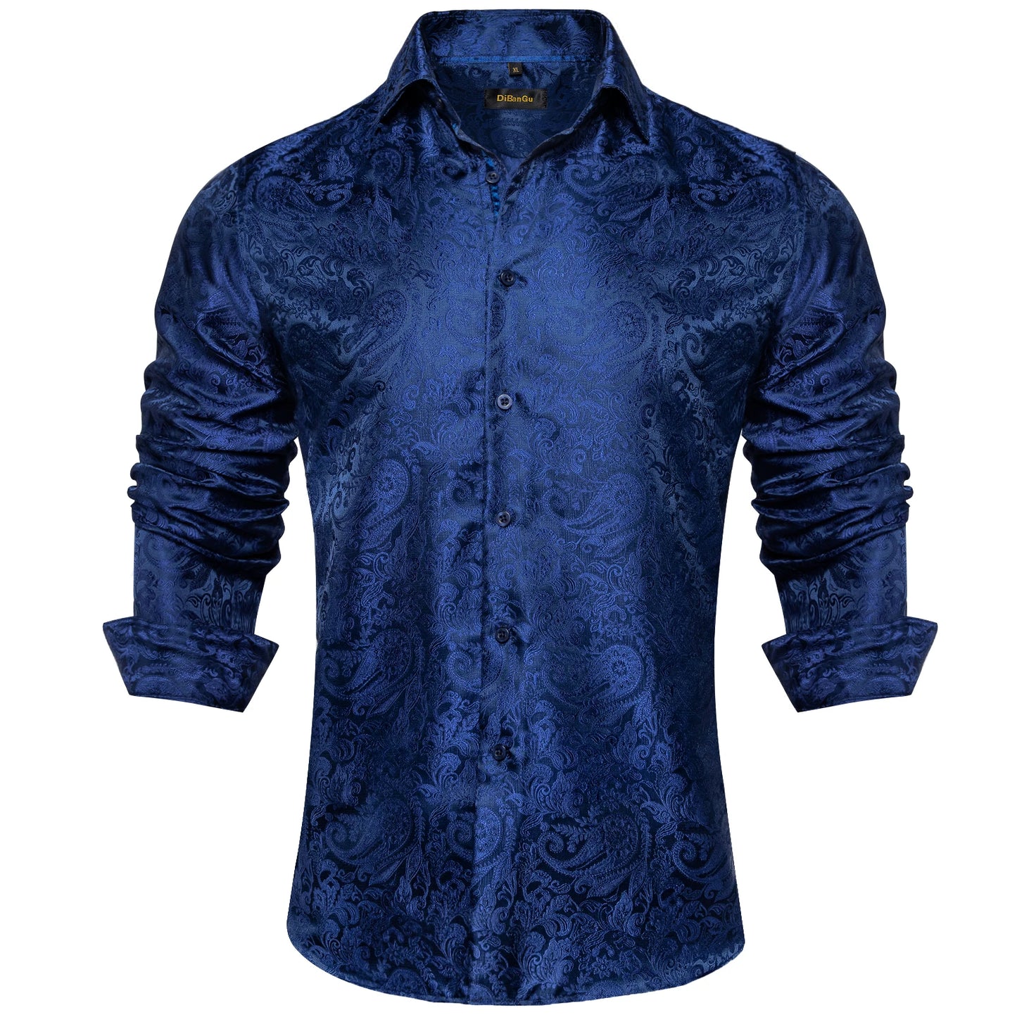 Men's Long Sleeve Black Paisley Silk Dress Shirts Casual Tuxedo Wedding Party Shirt Luxury Designer Men Clothing The Clothing Company Sydney