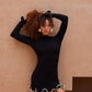 Autumn Knitted Mini Contrast Color Slim Sweater Dress Elegant Party  Long Sleeve Dress