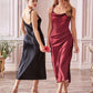 Burgundy Satin Beach Maxi Women Side Slit Adjustable Straps Evening Prom Dress Bridesmaid Dresses The Clothing Company Sydney