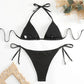 2 Piece Shiny Triangle Micro Thong Bikinis Sets Swimsuit Mini Swimwear Bathing Swiming Suits