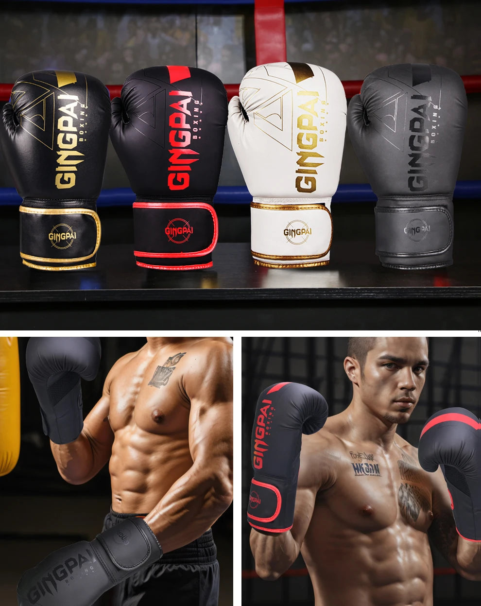Adults and kids PU Muay Thai boxing gloves for MMA, kickboxing, and training
