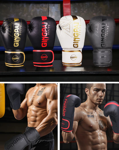 Adults and kids PU Muay Thai boxing gloves for MMA, kickboxing, and training