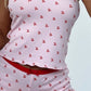 Women's 2 Piece Pajama Set Sleeveless Cherry Print Cami Tops Casual Shorts Sleepwear Pyjama Set The Clothing Company Sydney