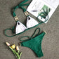 2 Piece Rhinestone Swimsuit Crystal Thong String Bikini Set Swimwear Beach Wear Bathing Suit