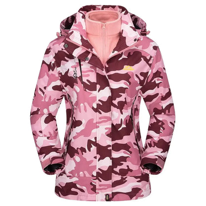 3 in 1 Winter Fleece Womens Waterproof Ski Snowboard Jackets Work Rain Coat Outdoor Windbreaker Parka