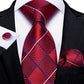 Classic Plaid Check Red Blue White Striped Silk Ties For Men Business Wedding Men's Neck Tie Handkerchief Cufflinks Gift For Men The Clothing Company Sydney