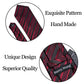 Men's Business Red Striped Silk Tie Hanky Cufflinks Wedding Party Casual Necktie Set