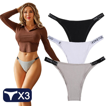 3 Women Cotton Panties Briefs Underpants Female  Thongs Women's T-Back Intimate Lingerie Underwear The Clothing Company Sydney