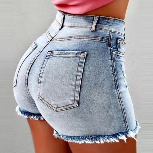 Cotton Denim Shorts for Women's Summer Street Style High Waist Jeans Casual Y2K Crop Shorts The Clothing Company Sydney