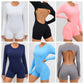 One Piece Women's Jumpsuit Long Sleeve Yoga Set Backless Bodysuit Fitness Quick-Dry Gym Clothing Workout Rompers Exercise Outfits