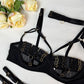 5-Piece Costume Hollow Underwear Sensual Open Bra Outfits Lingerie Set