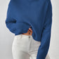 Women's Ribbed Knitted Sweater Mock Neck Long Sleeve Pullover High Neck Drop Shoulder Jumper