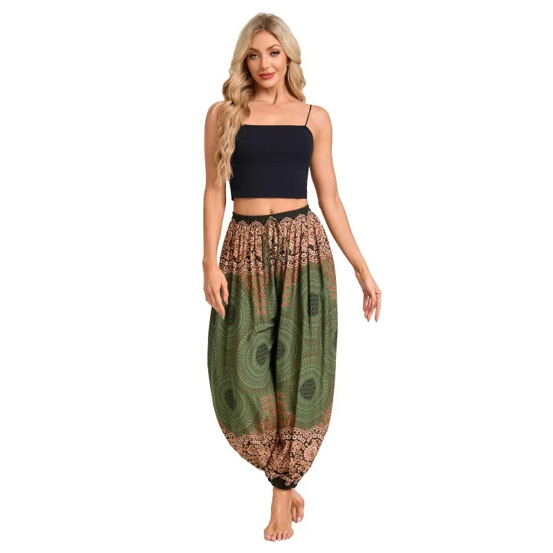 Boho Yoga Pants Women Hippie Harem Printed Dye High Waist Beach Wear The Clothing Company Sydney