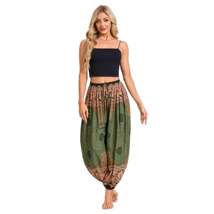 Boho Yoga Pants Women Hippie Harem Printed Dye High Waist Beach Wear The Clothing Company Sydney