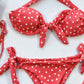 Polka Dot Knotted Bandeau Brazilian Bikini Women Swimwear Female Swimsuit Two-pieces Bikini set Bather Bathing Suit