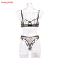 Seamless Bra Set See Through Lingerie Outfit Fine Lace Underwear Intimate 2 Piece Set