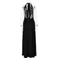 Halter Deep V Neck Backless Maxi Sleeveless Thigh High Split Long Dress The Clothing Company Sydney