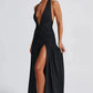 Halter Deep V Neck Backless Maxi Sleeveless Thigh High Split Long Dress The Clothing Company Sydney