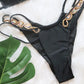 2 Piece Rhinestone Swimsuit Crystal Thong String Bikini Set Swimwear Beach Wear Bathing Suit