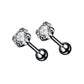 3-8mm Small Black Silver Colour Earrings Stone CZ Crystal Ear Studs Surgical Steel Cubic Unisex Accessories