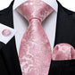 Dot Plaid Paisley Floral Pink Ties For Men 100% Silk Wedding Party Neck Tie Handkerchief Cufflinks Men's Gift Set The Clothing Company Sydney