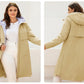 Women's jacket spring zipper long trench hooded outwear parka coat