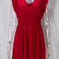 Elegant Short Summer Casual Slim Red Sleeveless Holiday Beach Dress Fashion V Neck A-line Dresses