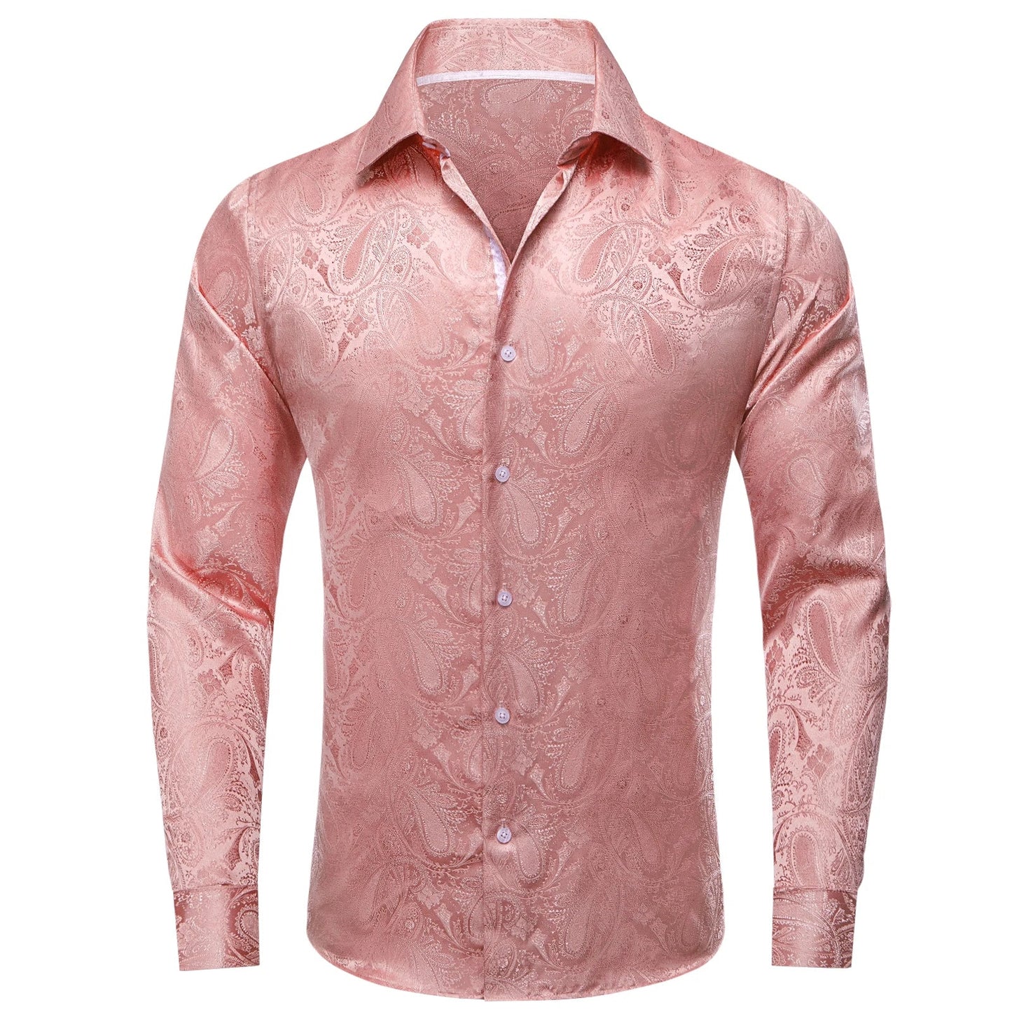 Men's Paisley Teal Blue Pink Grey Shirts Long Sleeve Dress Shirt Blouse for Male Wedding Party Banquet Office Dress Shirt The Clothing Company Sydney