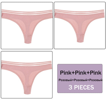 3 Pack Set Women's Panties Underwear Solid Colour Intimate Lingerie Panties Briefs G-string Panties Underwear The Clothing Company Sydney