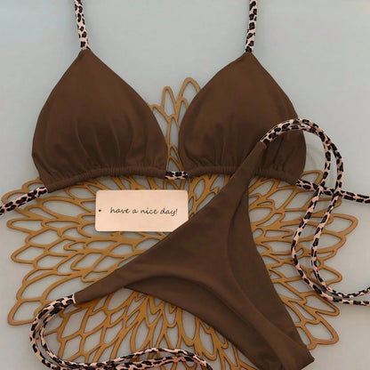 2 Piece Women Swimsuit Beach Vacation Swimwear Leopard Printed Bikini Set Beachwear Swimsuit Thong Bathing Suit The Clothing Company Sydney