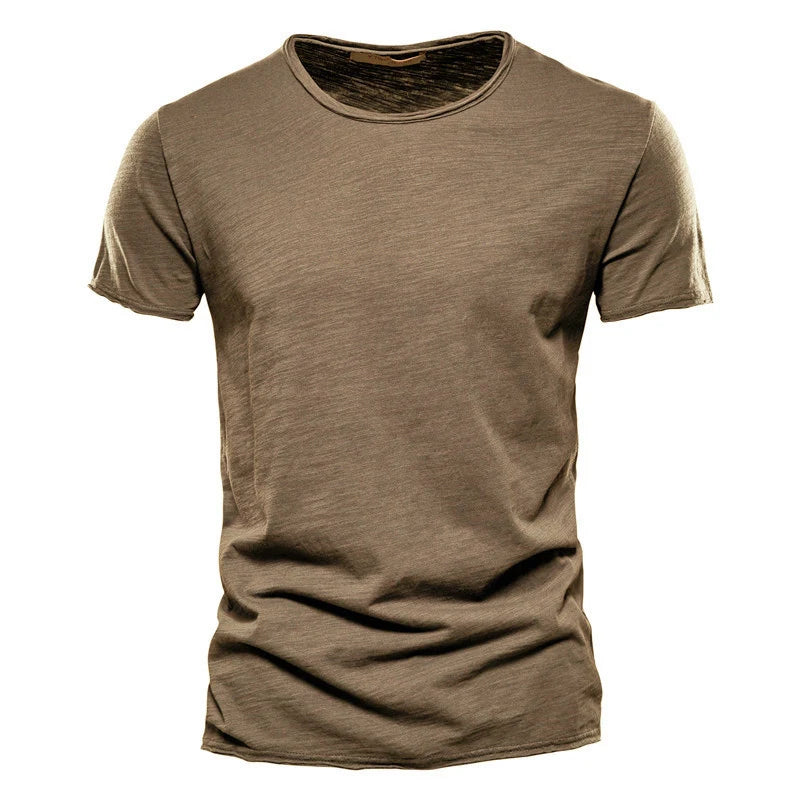 100% Cotton Men's T-shirt Casual Soft Fitness Summer T-shirts O-Neck Short Sleeve Top