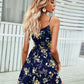 Floral Print Short Dress Women Summer Backless Beach Sundress Casual Sleeveless Lace-up Dresses