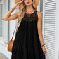 Hollow Lace Patchwork Halter Neck Women A Line Dress Summer Casual Solid Color Loose Beach Holiday Sundress The Clothing Company Sydney