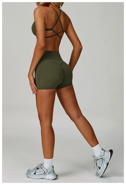 2 Piece Set Women's Tracksuit Fitness Clothes Yoga Sets Sportswear Workout Bra High Waist Leggings Set Gym Clothing Sports Suits The Clothing Company Sydney