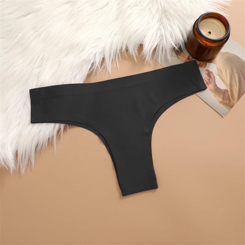 3 Pack Seamless Ultra-thin Panties Women Ice Silk Underwear Panty Low Waist G-string Briefs