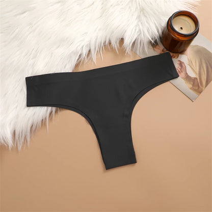 3 Pack Seamless Ultra-thin Panties Women Ice Silk Underwear Panty Low Waist G-string Briefs