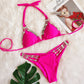 2 Piece Rhinestone Swimsuit Crystal Thong String Bikini Set Swimwear Beach Wear Bathing Suit