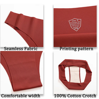 6 Pack Ice Silk Seamless Underwear Low Waisted Pants Breathable High Elasticity Lingerie Intimates Panties Briefs