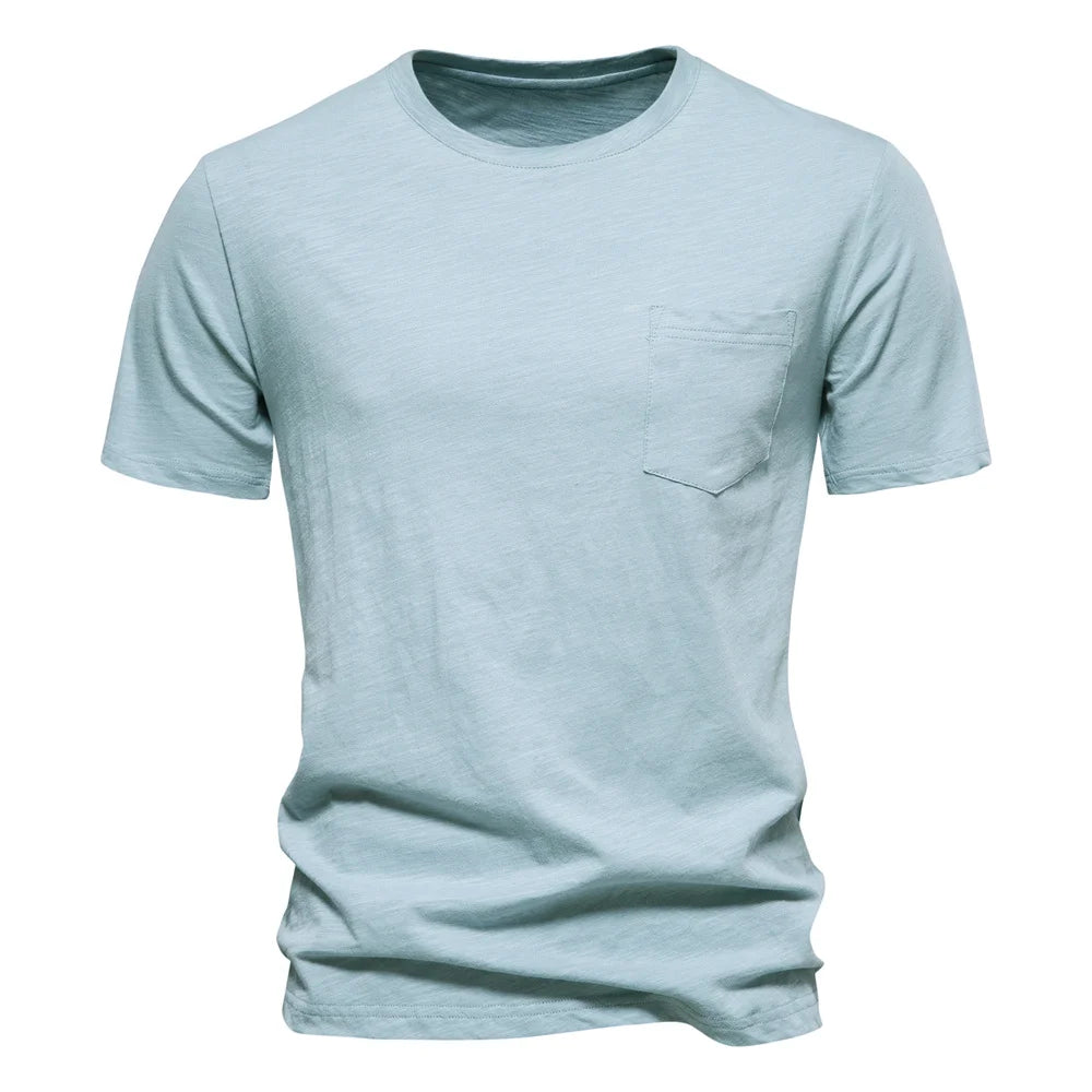 100% Cotton Men's T-shirt Casual Soft Fitness Summer T-shirts O-Neck Short Sleeve Top